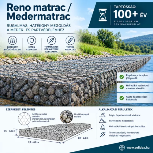Reno Matrac Polimac – Maccaferri Medermatrac (17/23/30 cm) / 100+ év