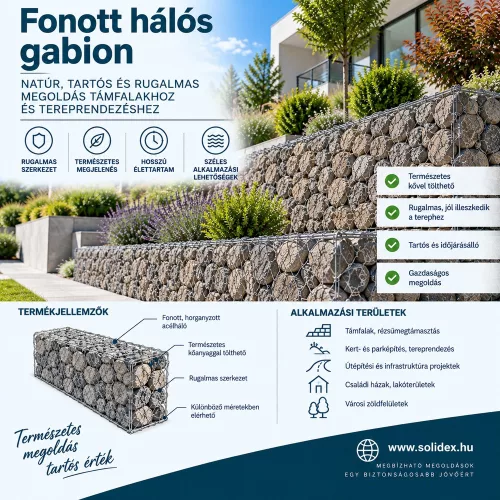 Fonott Gabion Galmac – Maccaferri Kőkosár Támfal